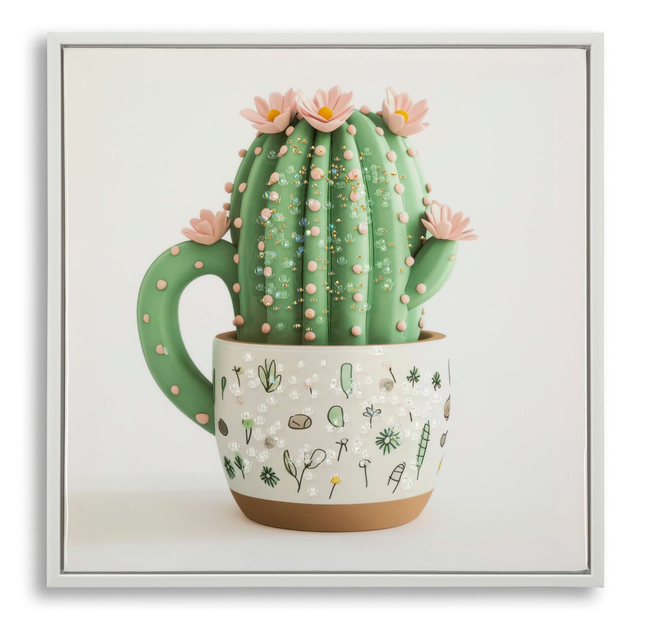 Tablou decorativ Cactus Jar -B, Mauro Ferretti, 40x40 cm, canvas/lemn de pin/plastic, multicolor - imagine 7